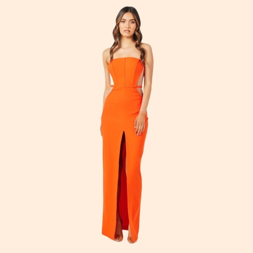 NWT Derma Department Delphina Maxi Gown Orange Size 2